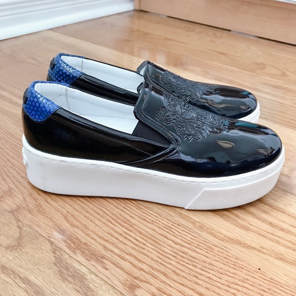 Kenzo black and blue inspired slip on sneakers size 37 - Picture 2 of 5
